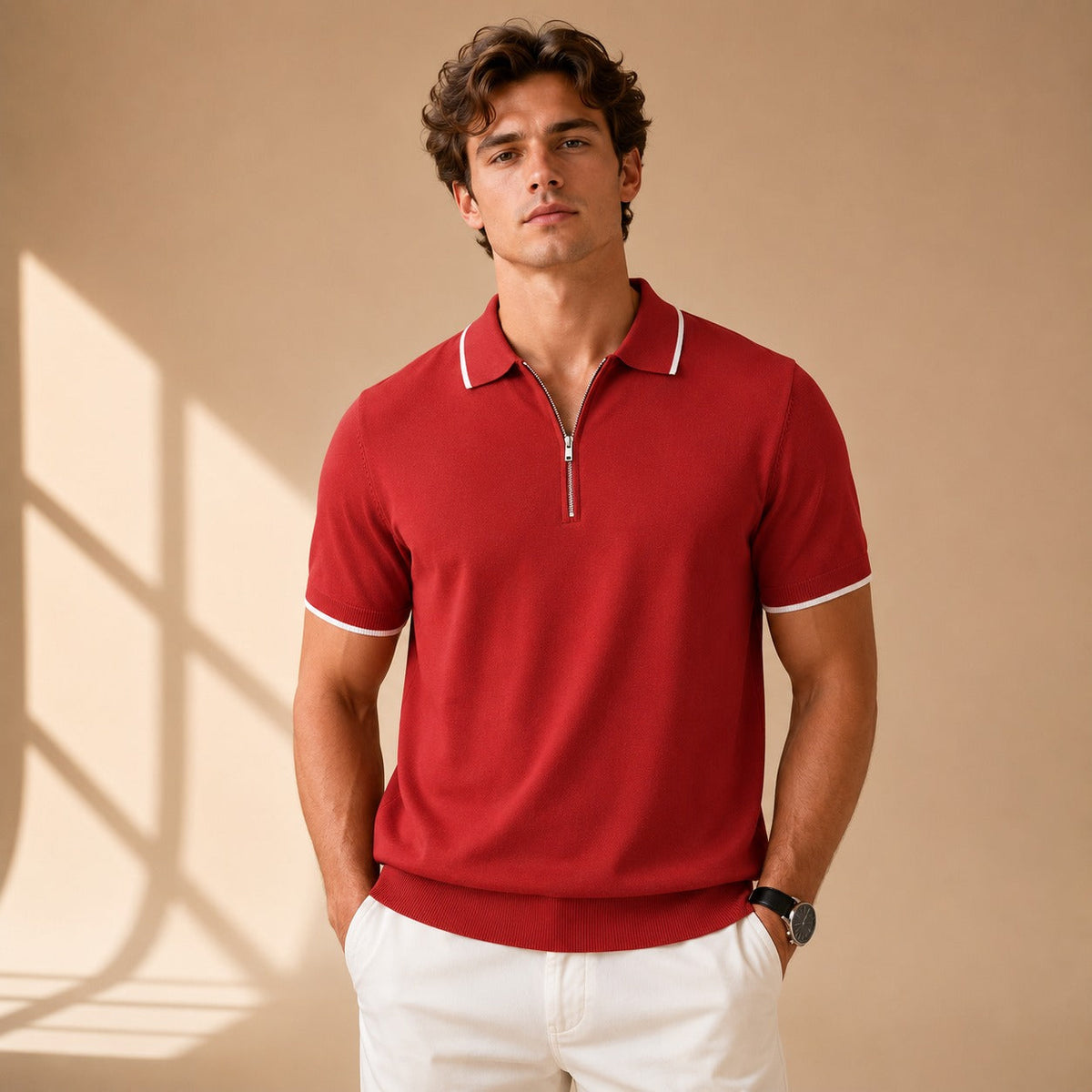 Leonard - Polo Détendu avec Zip