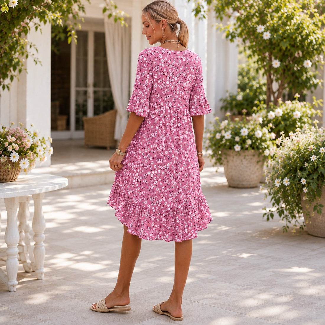 Lilian - Robe Élégante à Motifs Floraux