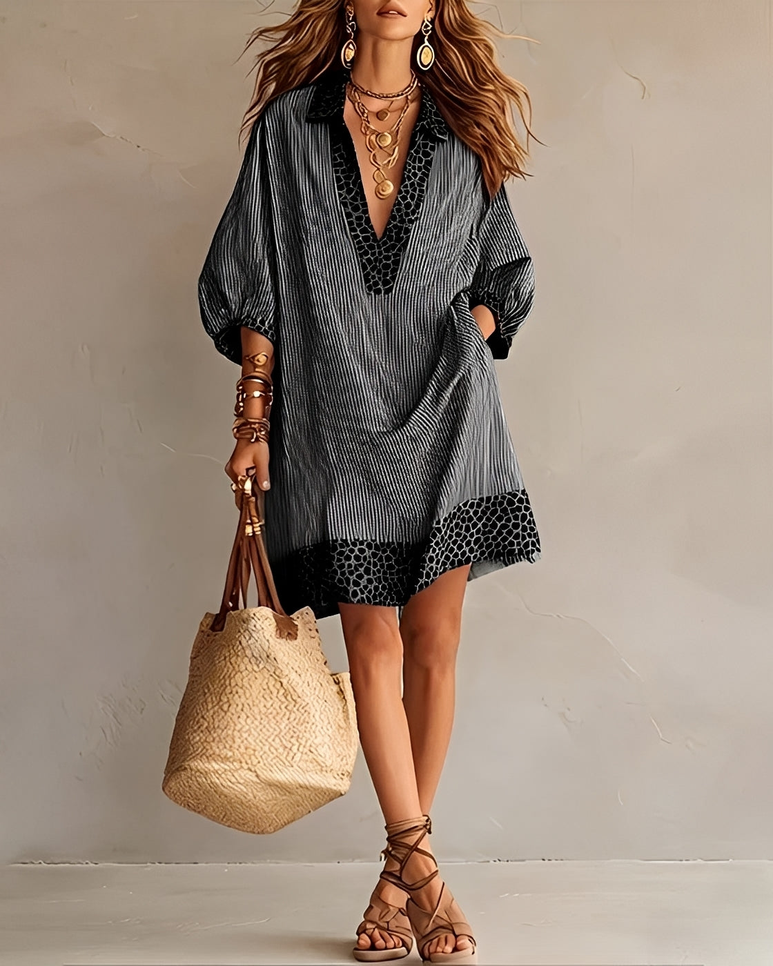 Abbie - Robe à Panneaux Amples Élégante