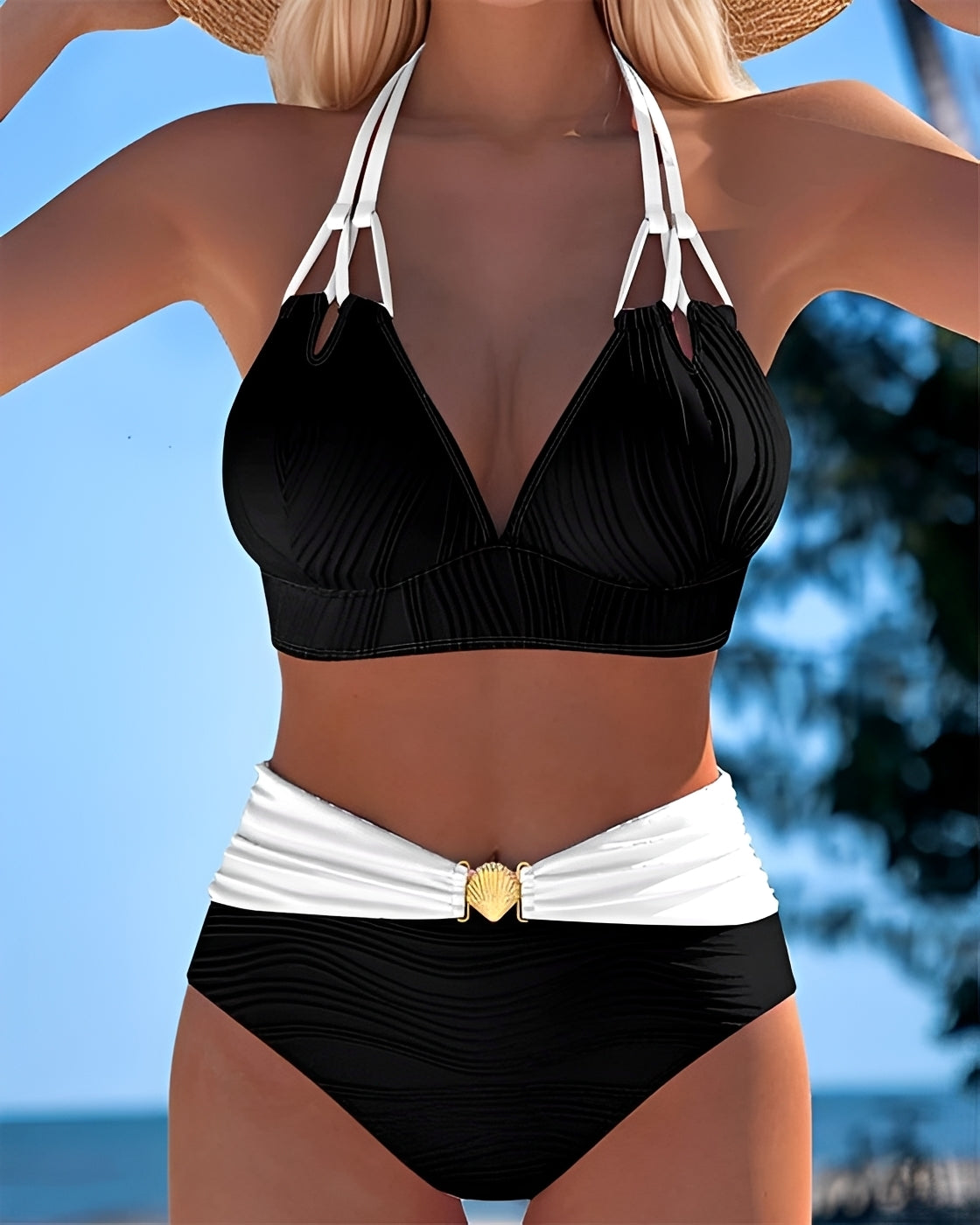 Camille - Bikini Taille Haute Élégant