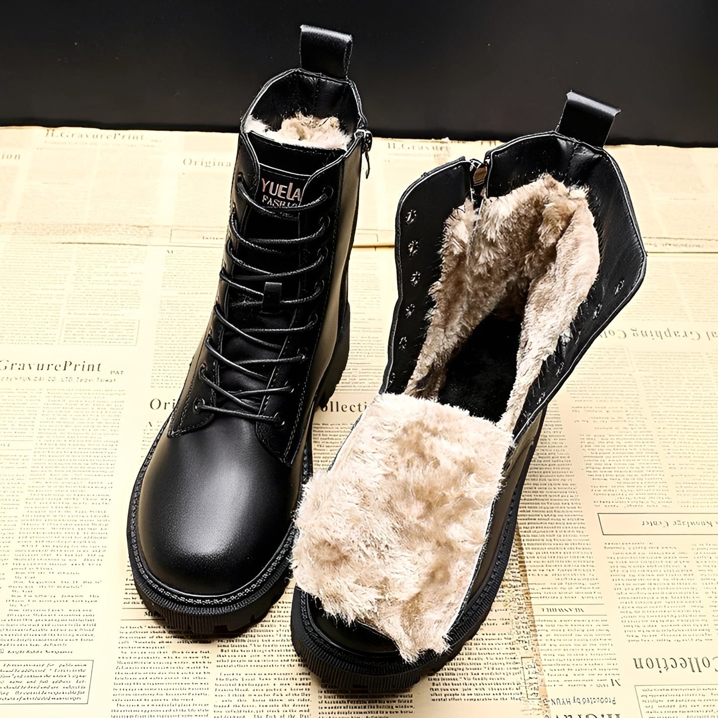 Adelpha - Bottes d'hiver noires pour jours froids