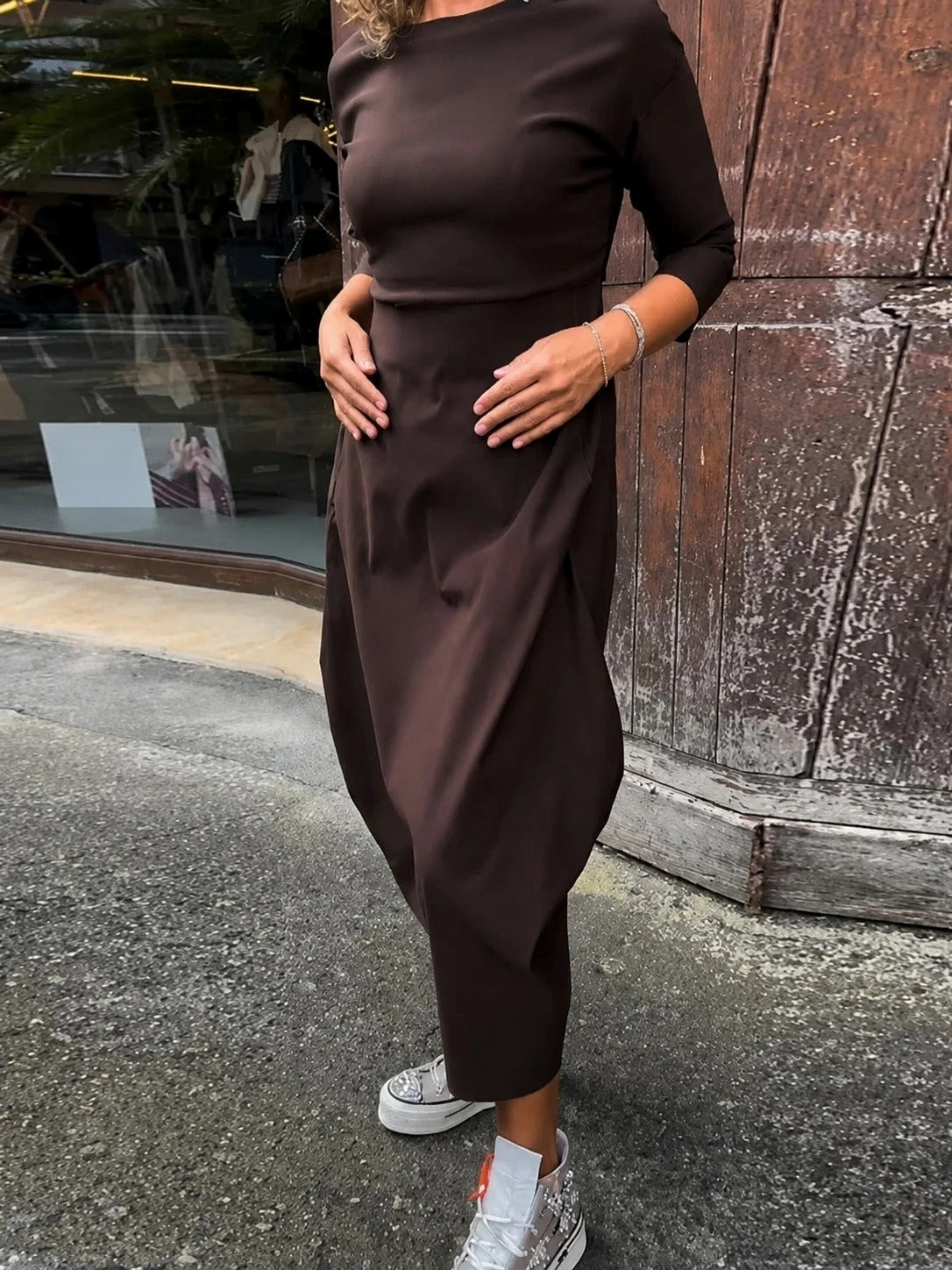 Elsie - Robe Décontractée à Manches Longues