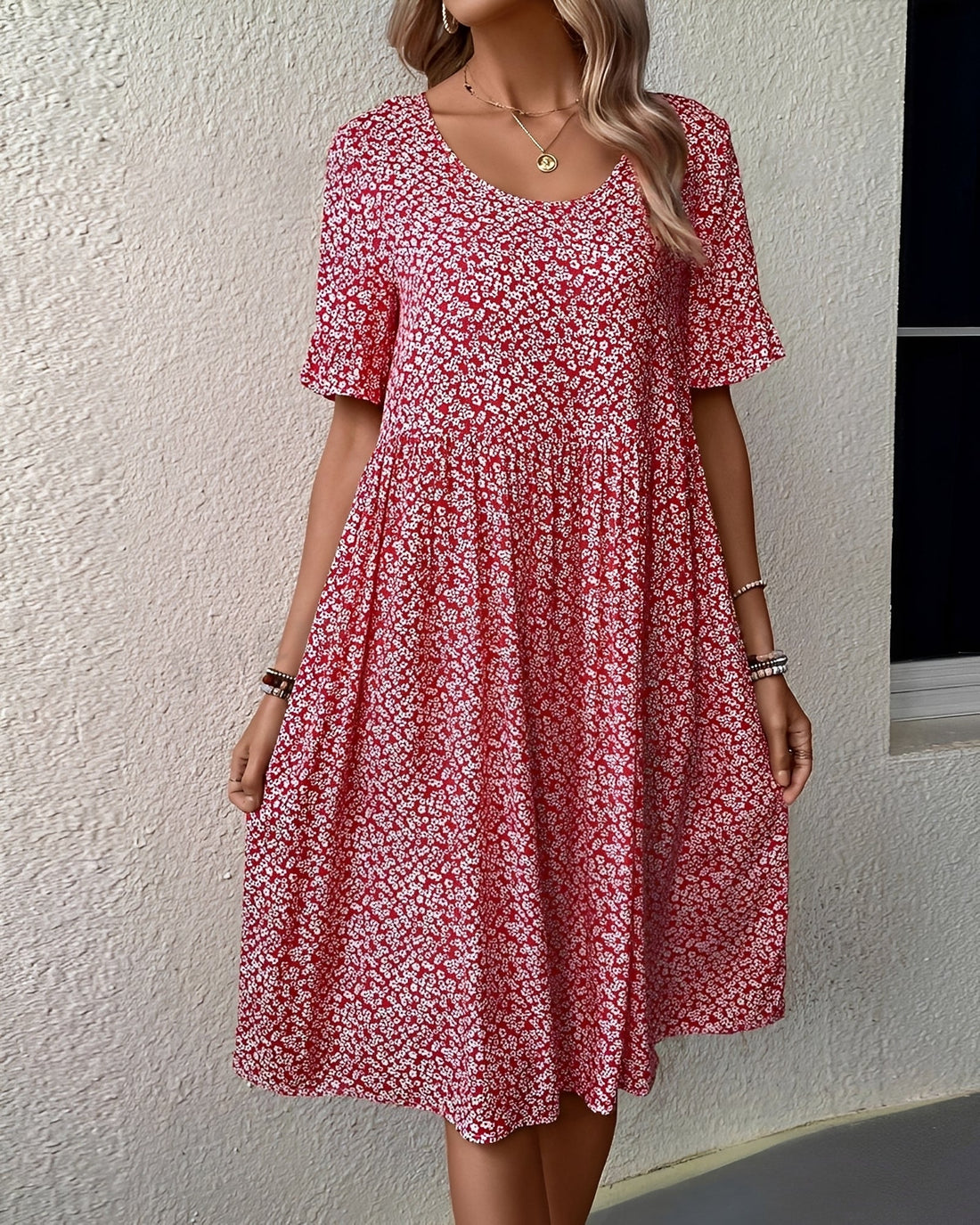 Michaela - Robe Midi à Imprimé Floral