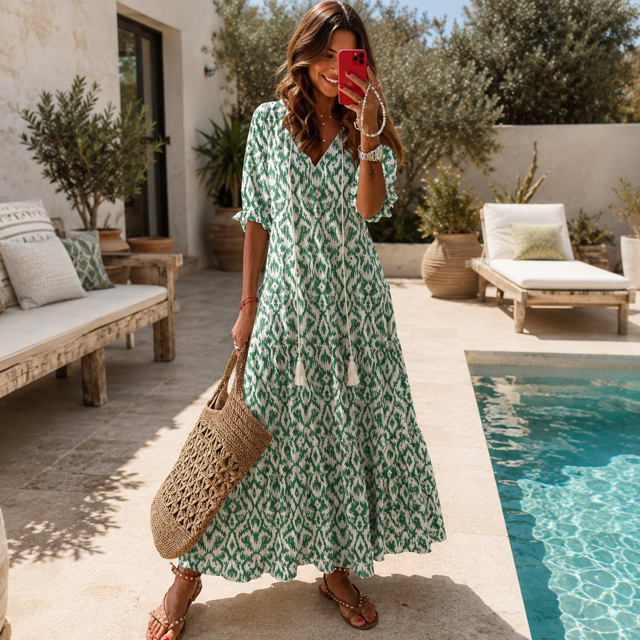Lindsay - Robe Ampoule Bohème à Volants