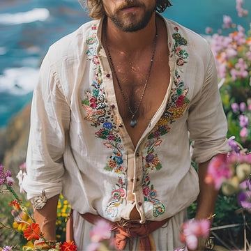 Benedict - Chemise chic avec broderie et manches longues