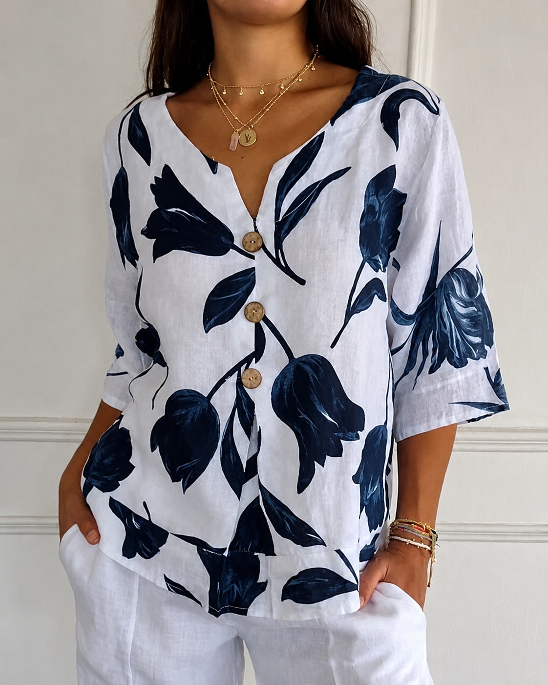 Chiara - Blouse Florale Élégante