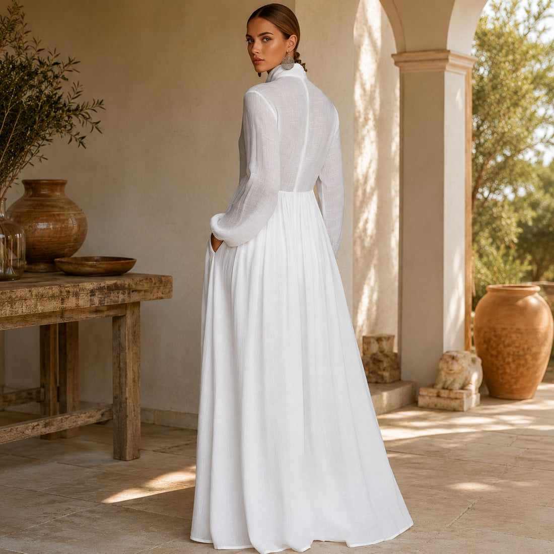 Kyran - Robe Maxi Élégante à Manches Longues