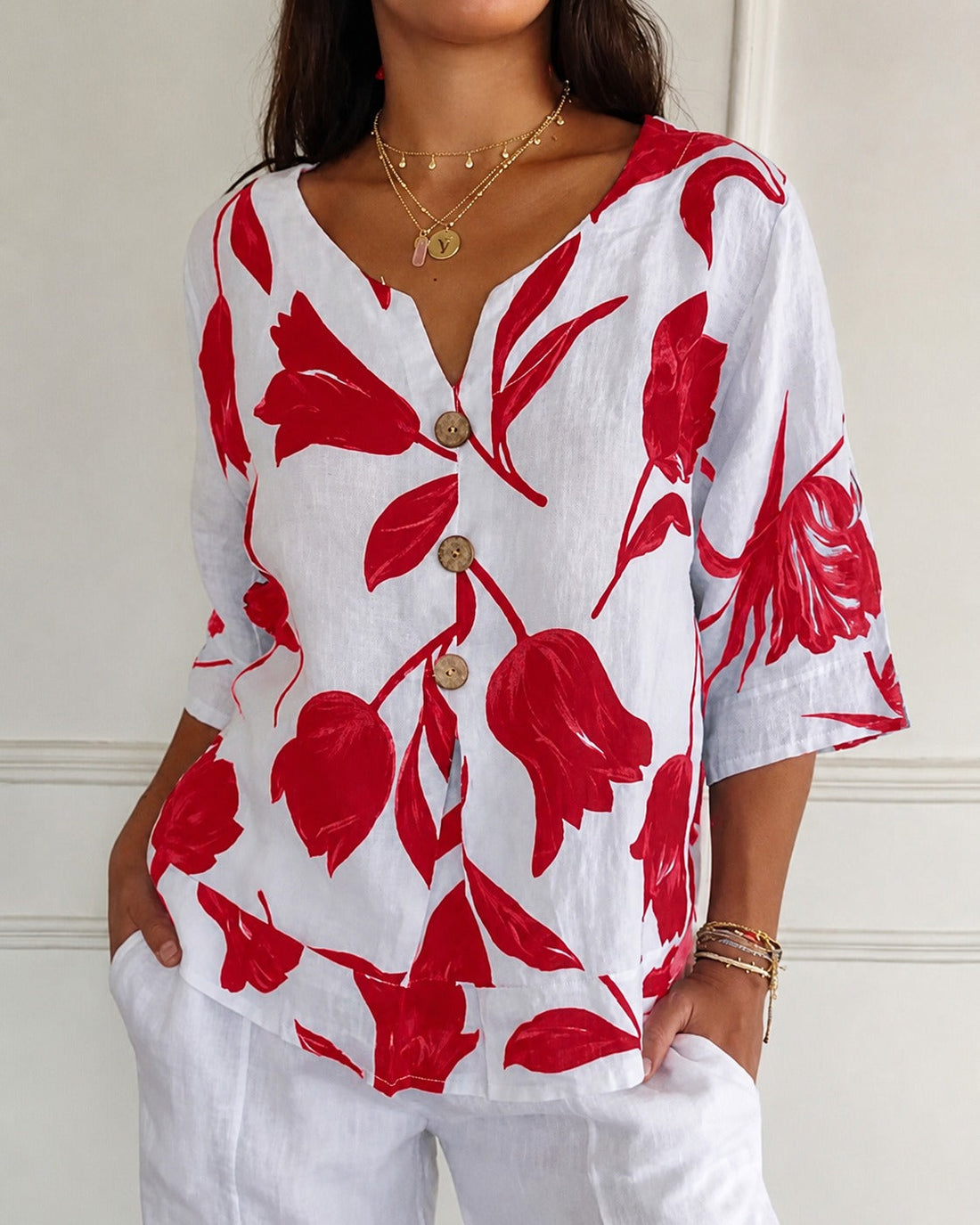 Chiara - Blouse Florale Élégante