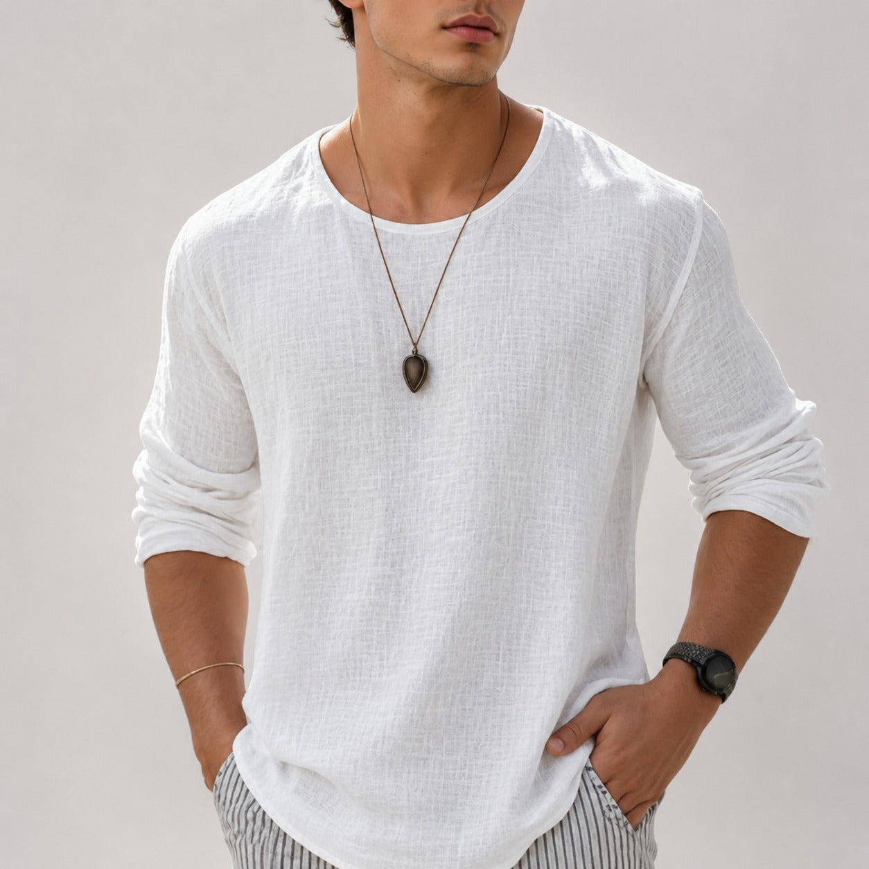 Zain - Chemise ample et décontractée avec manches longues
