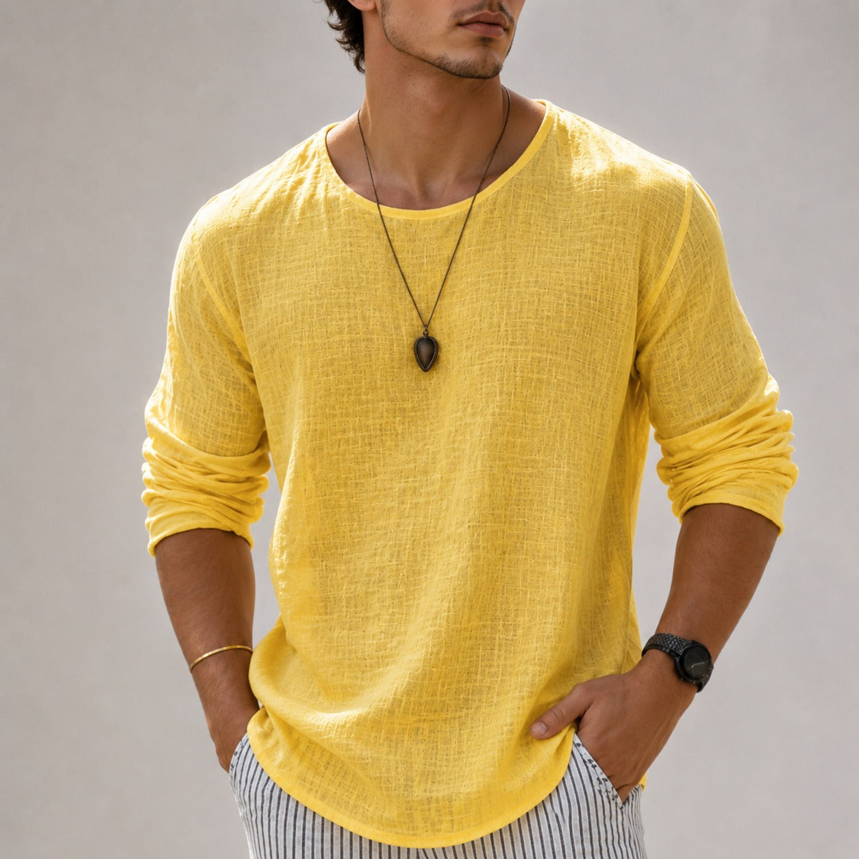 Zain - Chemise ample et décontractée avec manches longues