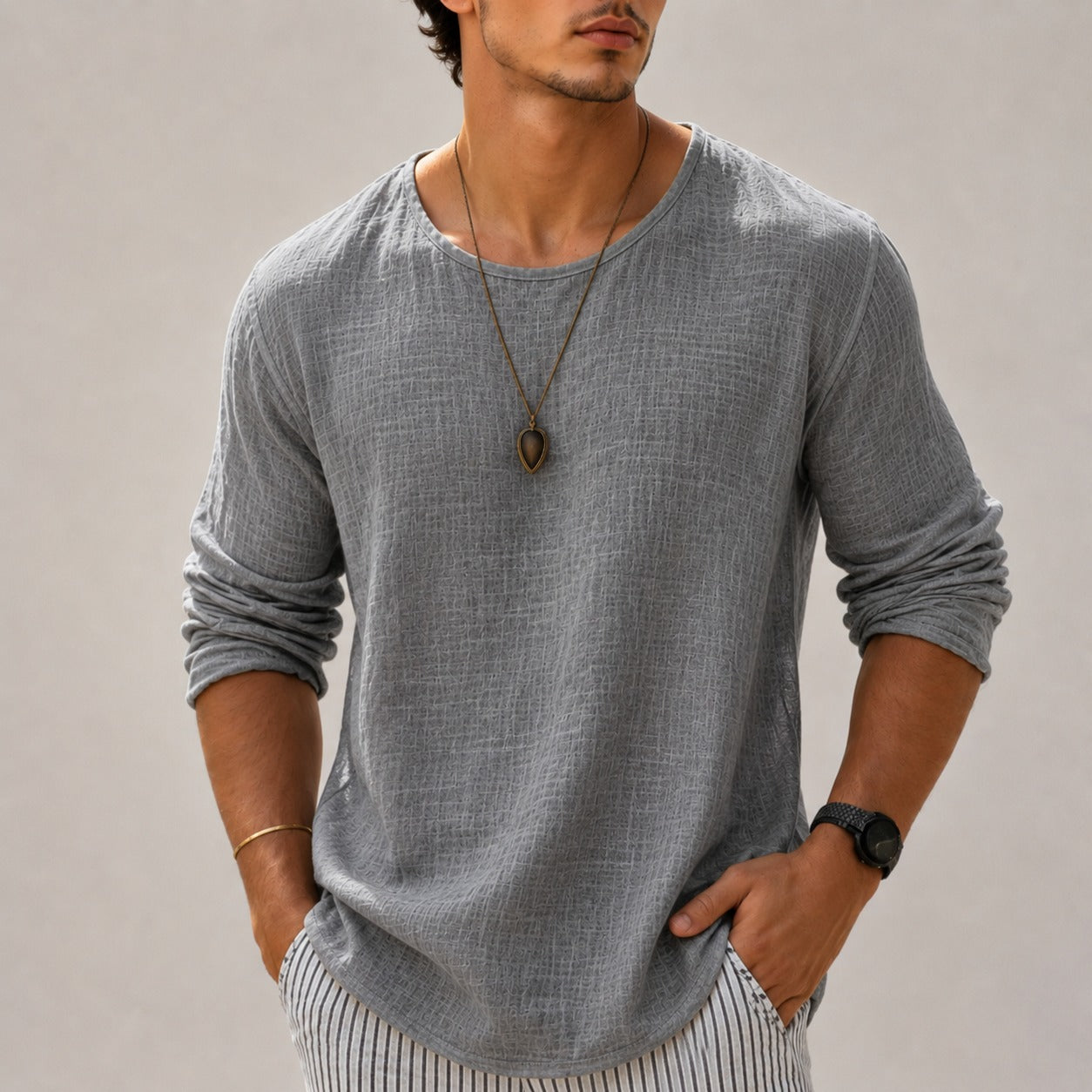 Zain - Chemise ample et décontractée avec manches longues