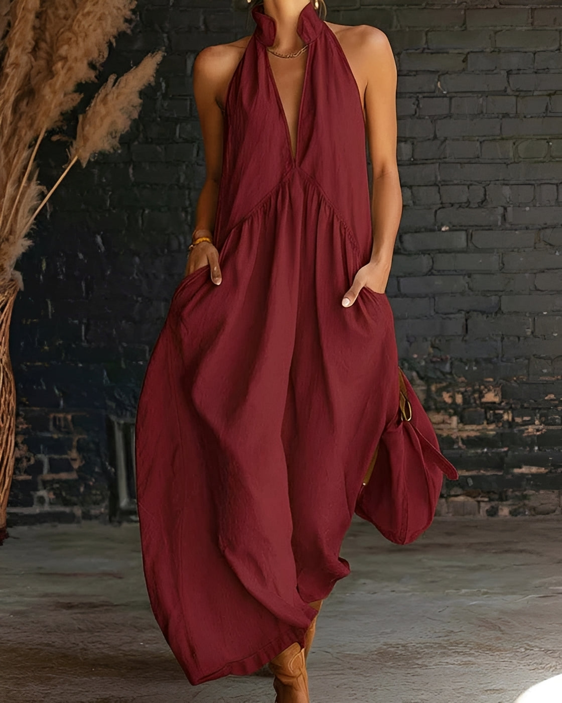 Briony - Robe Maxi Sans Manches Élégante
