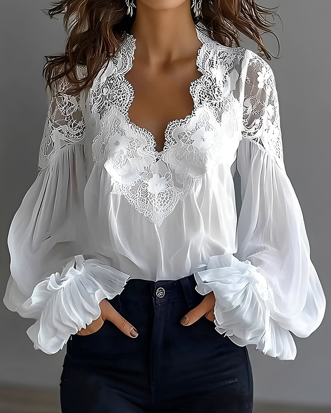 Kim - Blouse à Col en V Élégante