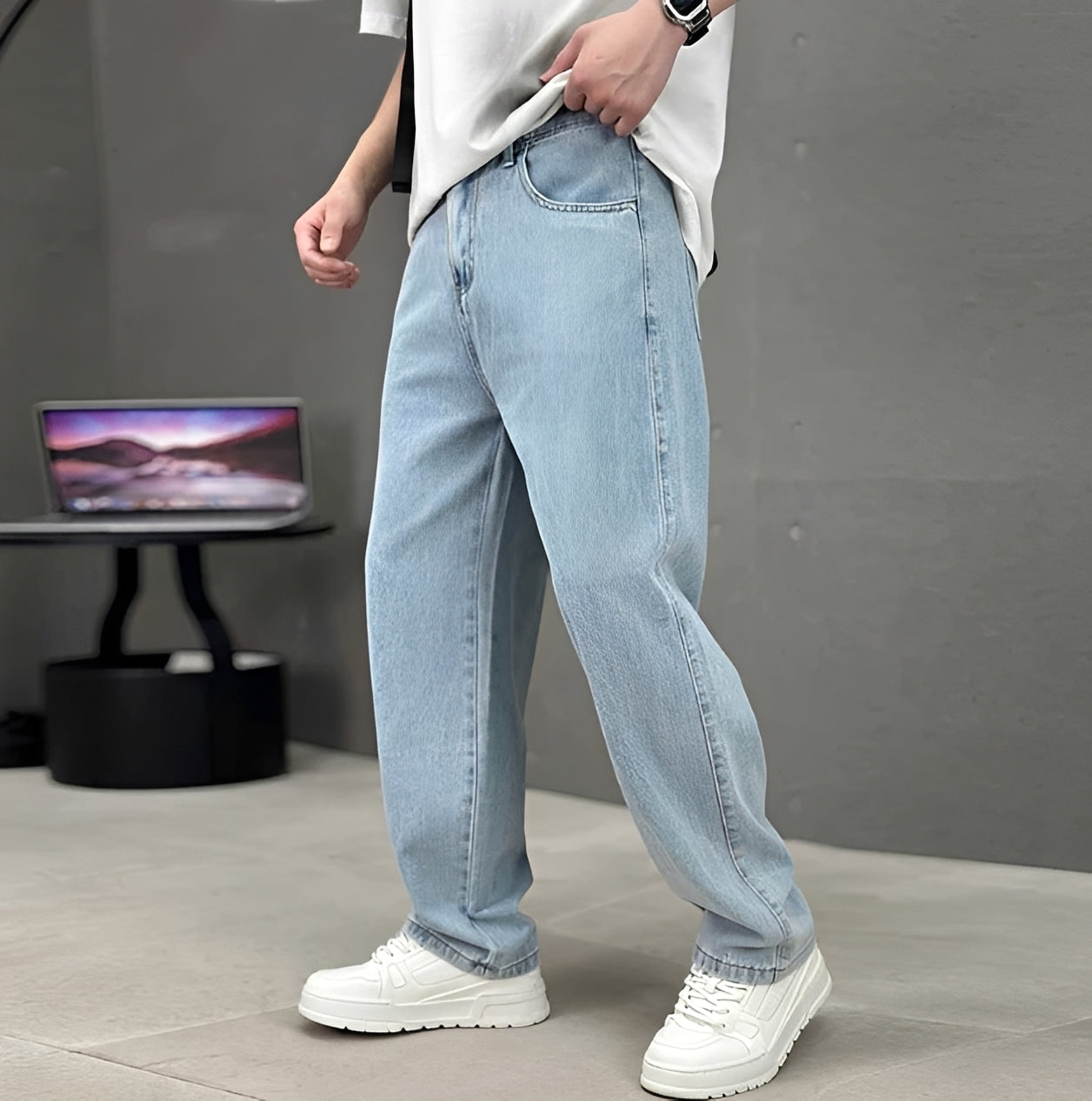 Garza - Jeans Détendu à Coupe Droite