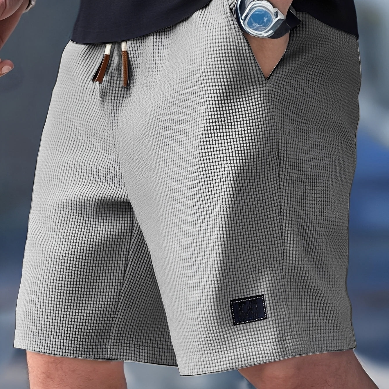Justin - Shorts décontractés en maille gaufrée