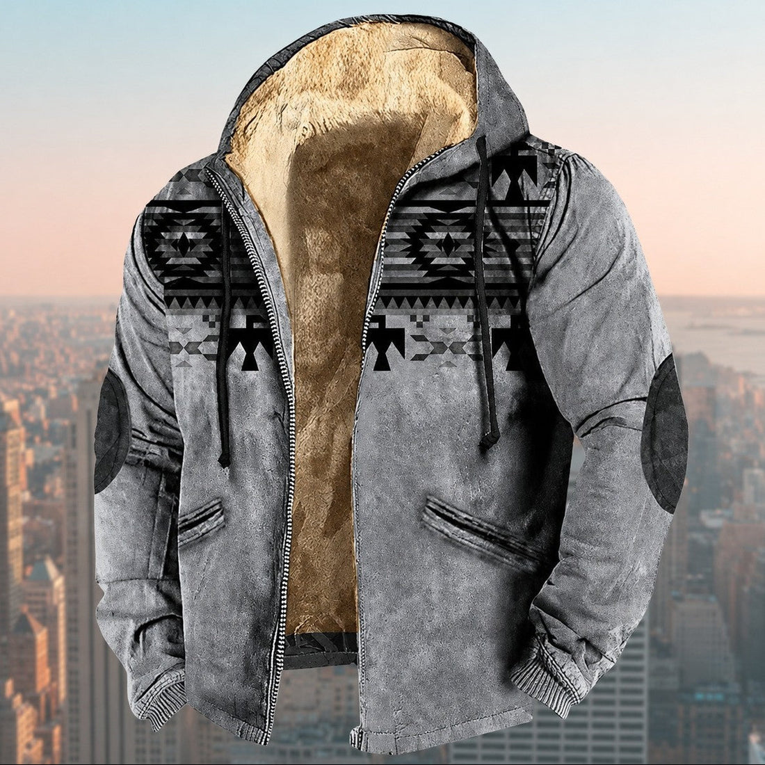 Laszlo - Veste à capuche avec motif tribal pour hommes