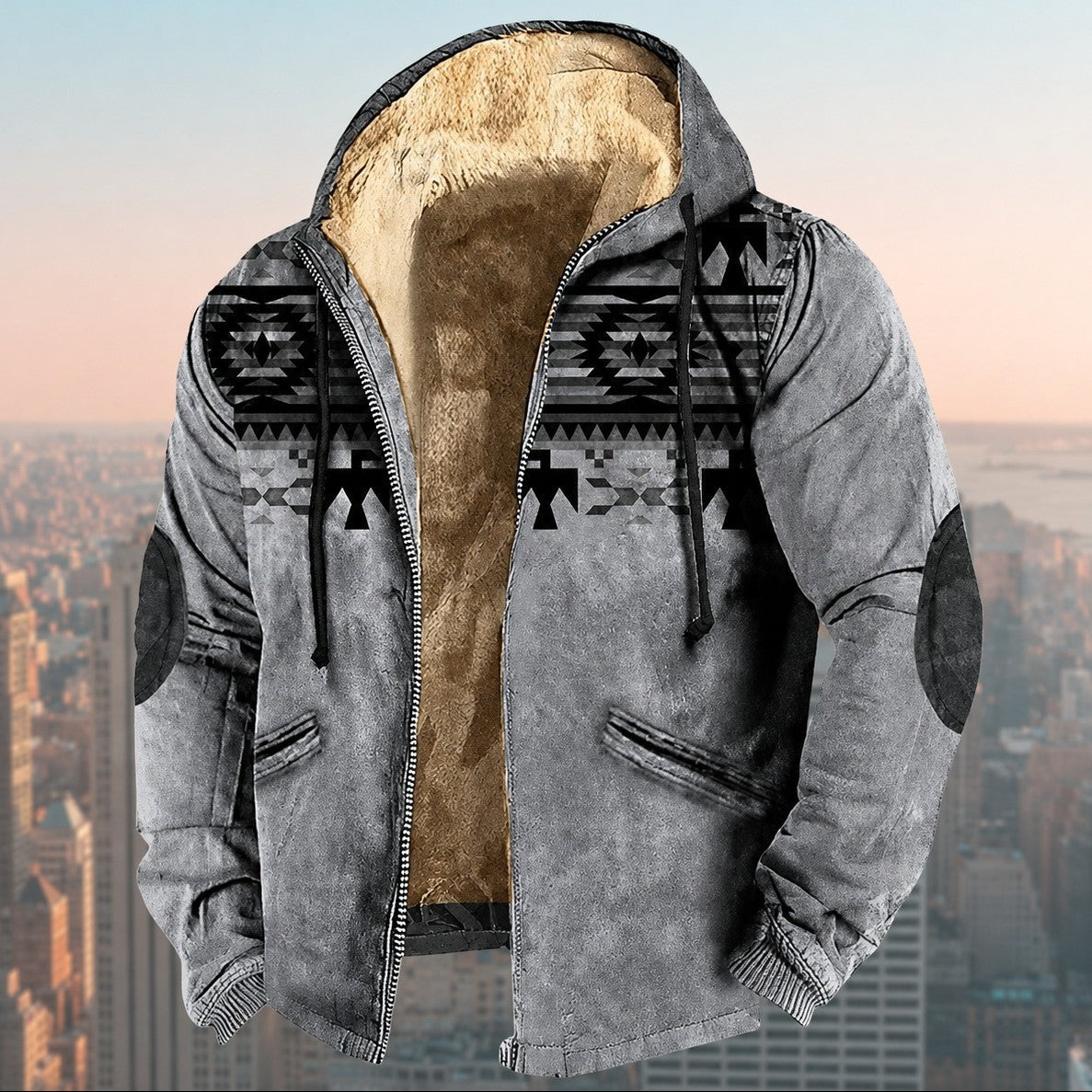 Laszlo - Veste à capuche avec motif tribal pour hommes