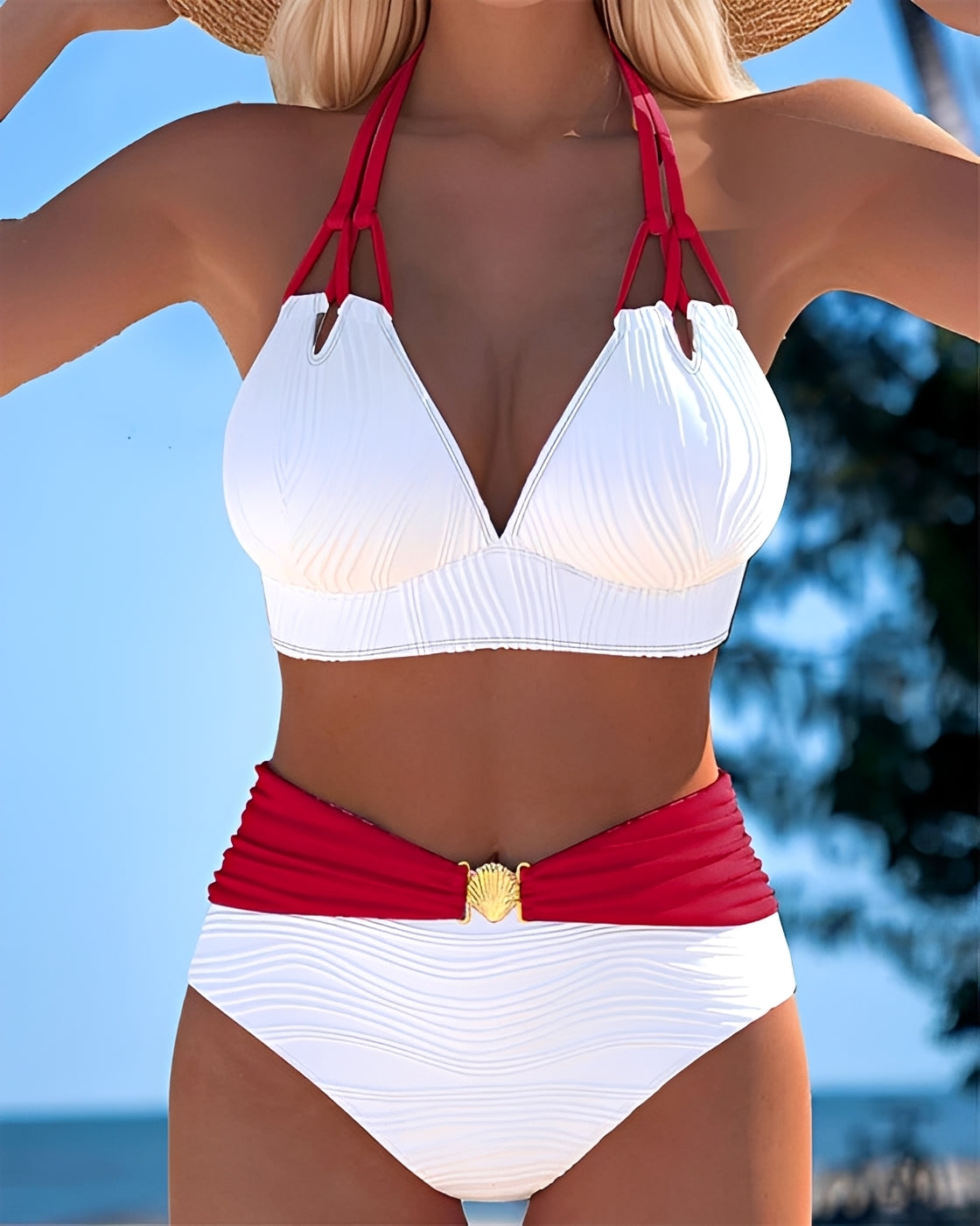 Camille - Bikini Taille Haute Élégant