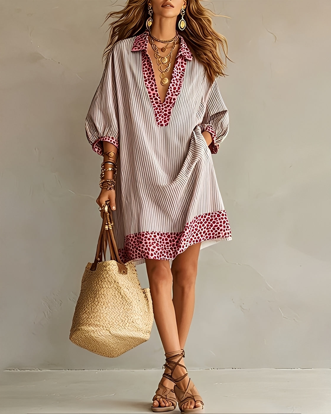 Abbie - Robe à Panneaux Amples Élégante