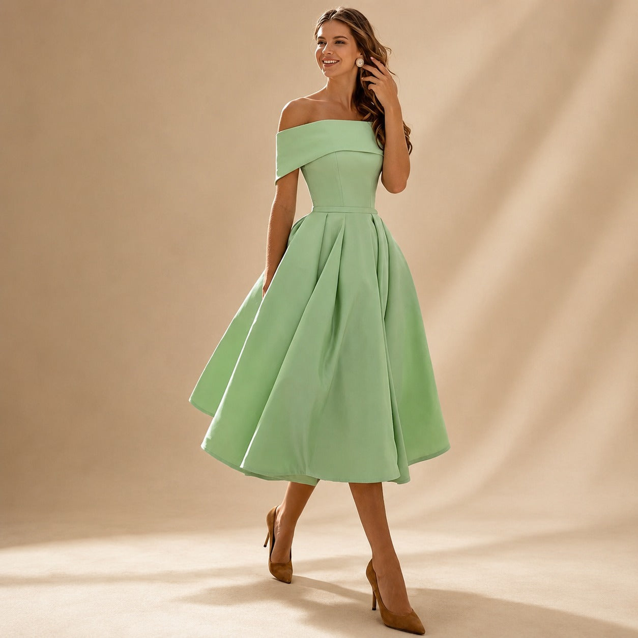 Erika - Robe Chic Aux Épaules Dénudées