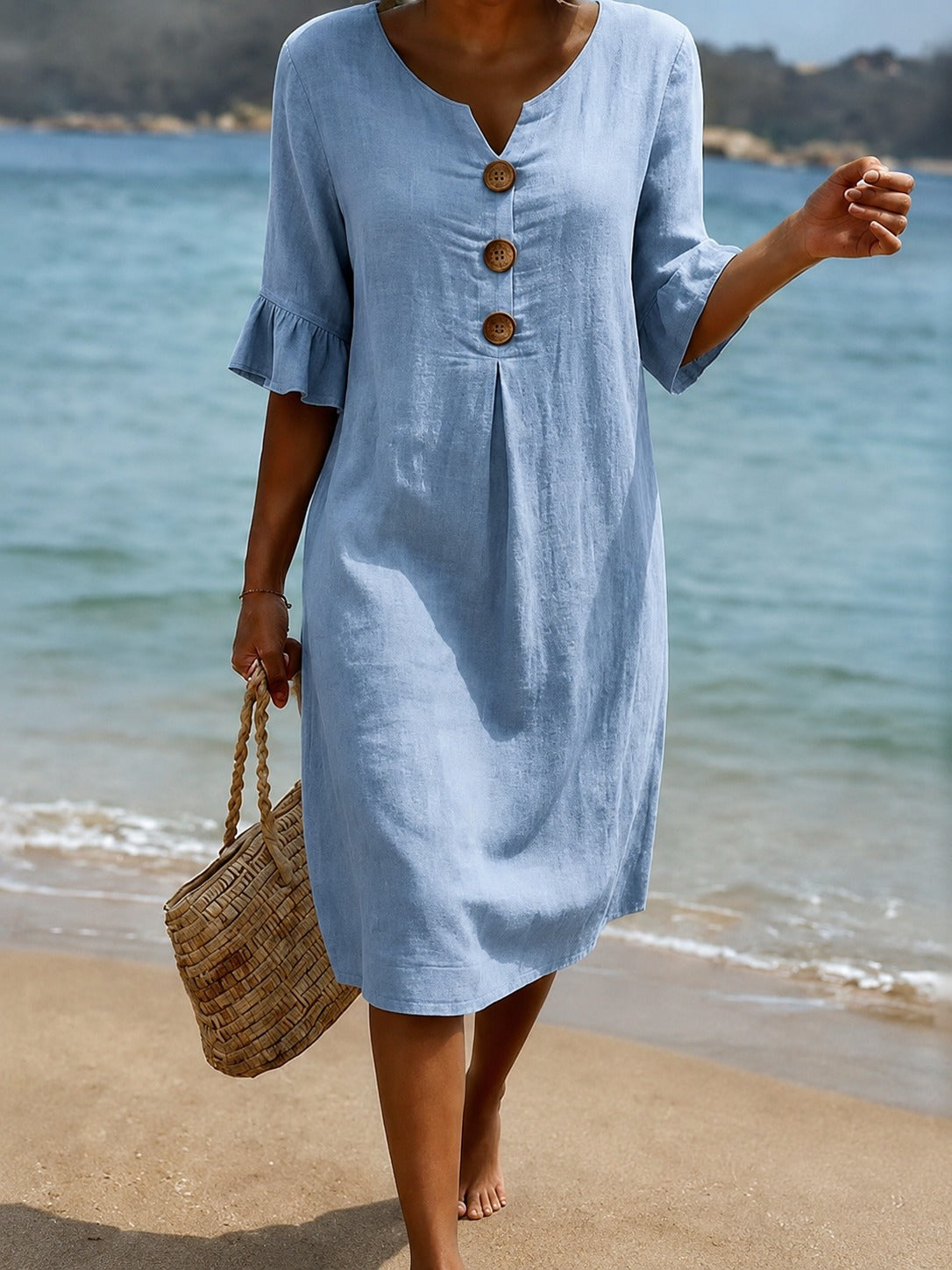 Deborah - Robe Élégante à Manches Volantées