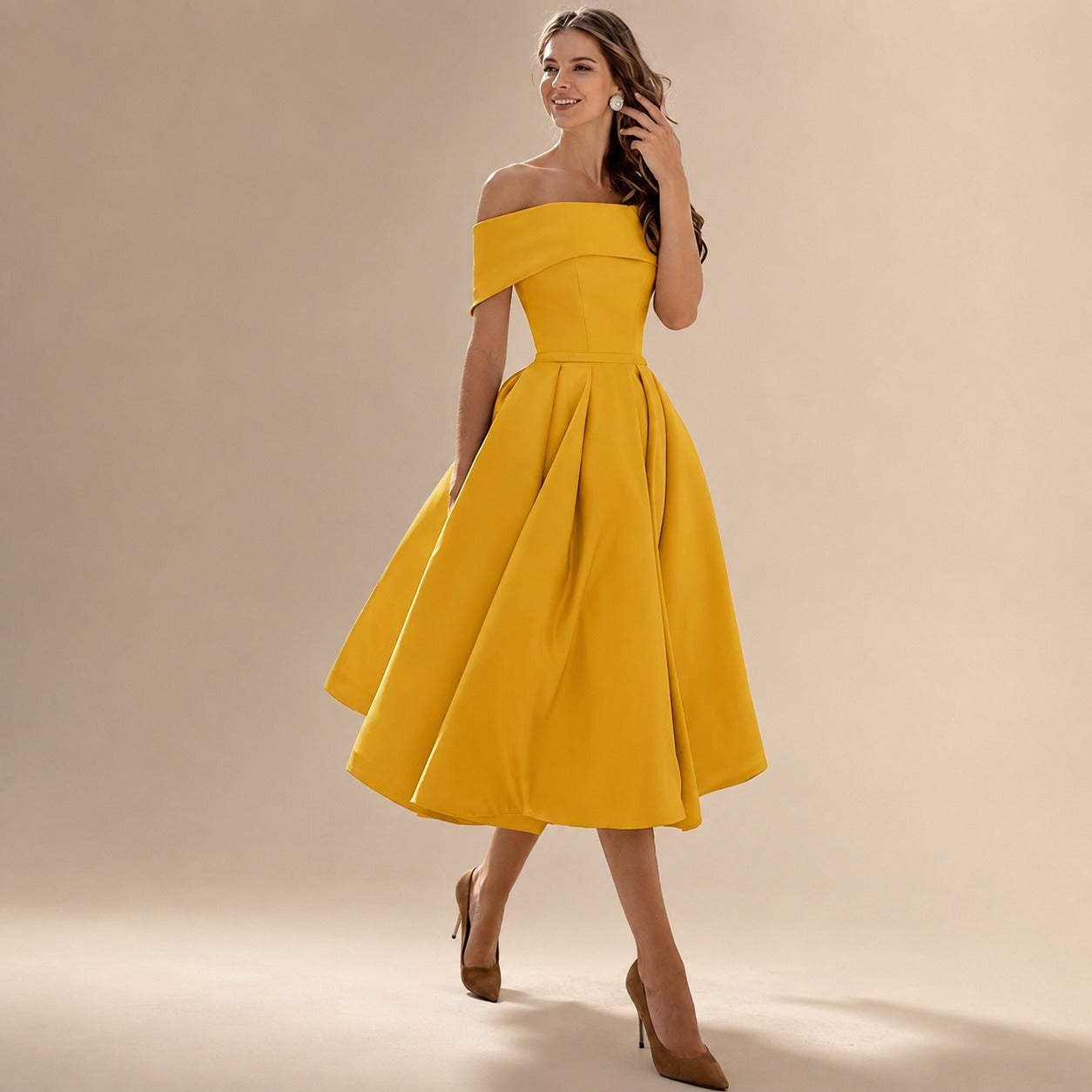 Erika - Robe Chic Aux Épaules Dénudées