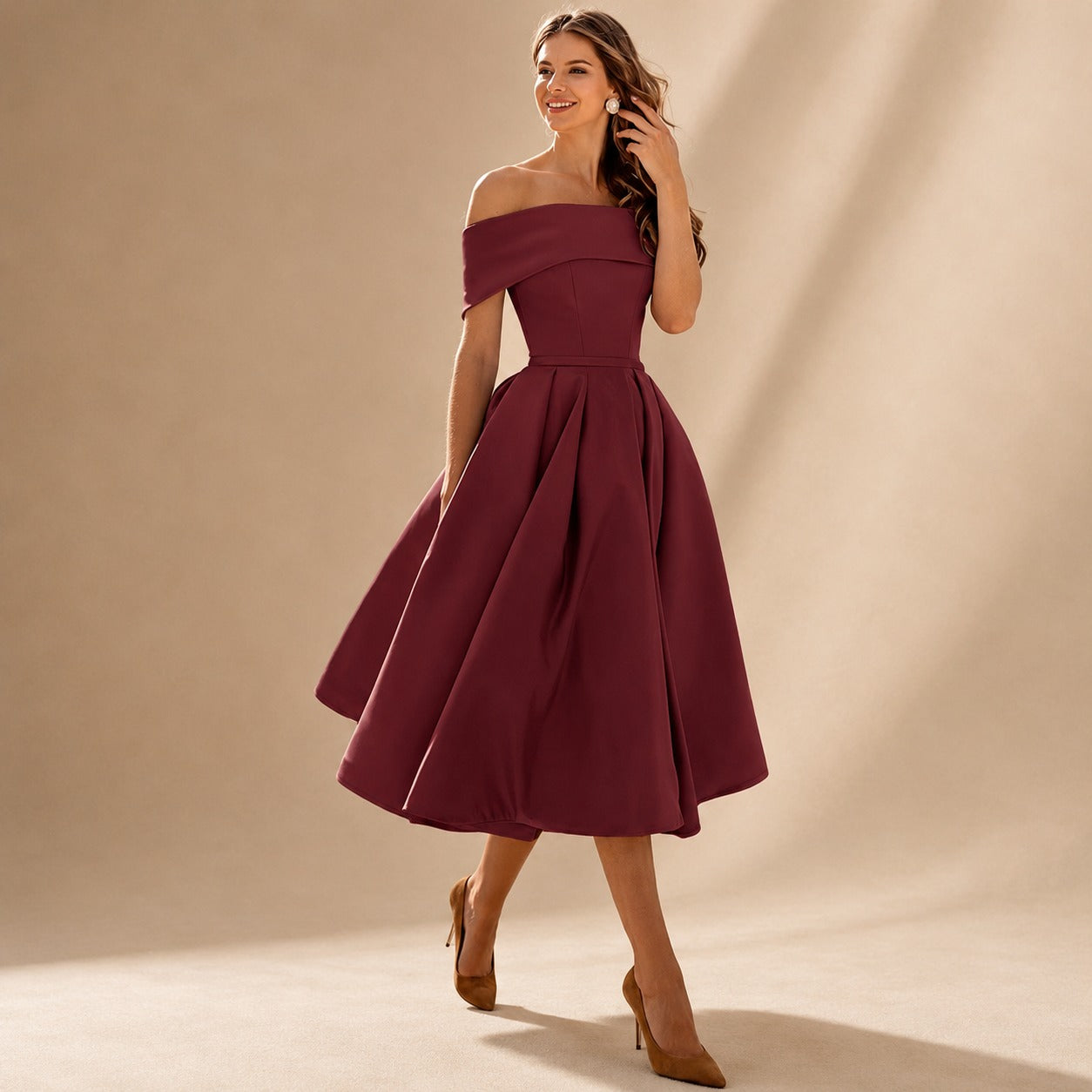 Erika - Robe Chic Aux Épaules Dénudées