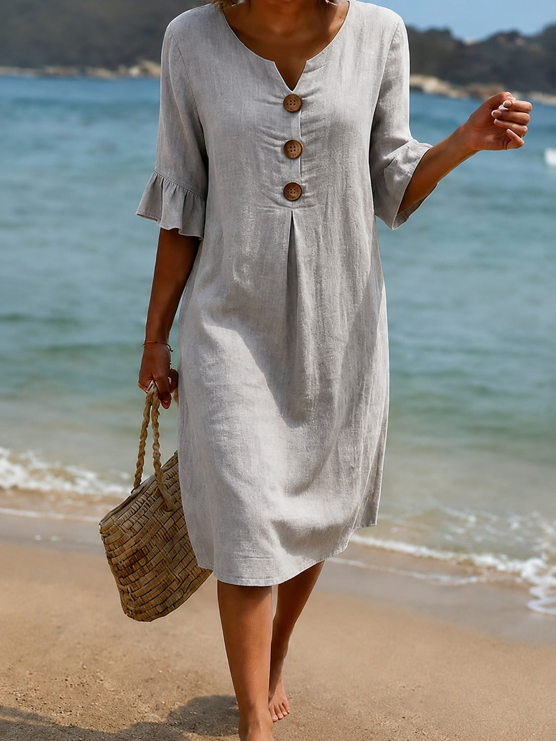 Deborah - Robe Élégante à Manches Volantées