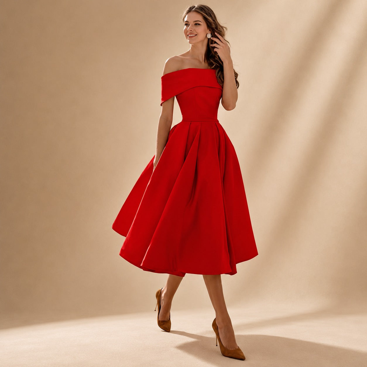 Erika - Robe Chic Aux Épaules Dénudées