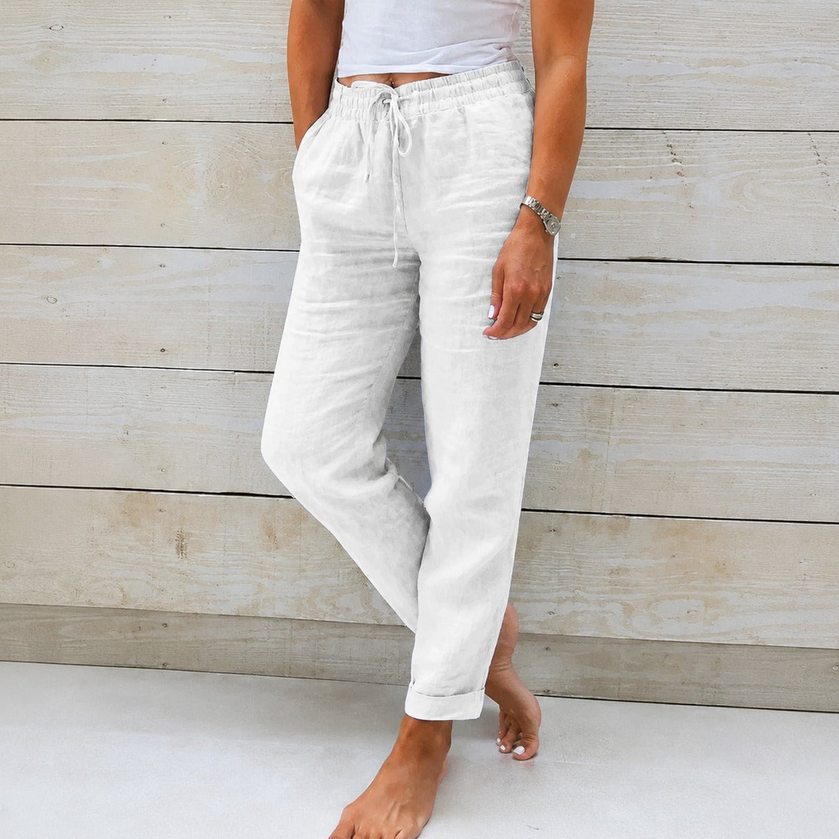 Dyan - Pantalon décontracté avec cordon de serrage pour femmes