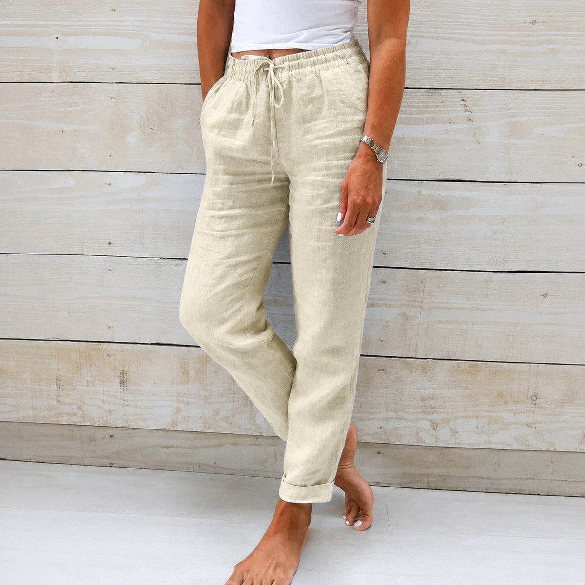 Dyan - Pantalon décontracté avec cordon de serrage pour femmes