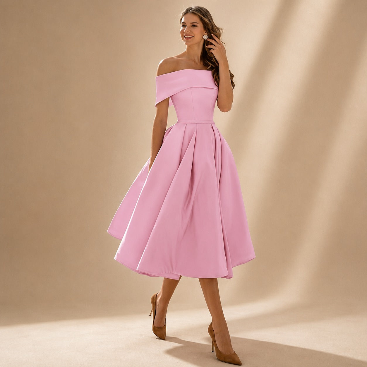 Erika - Robe Chic Aux Épaules Dénudées