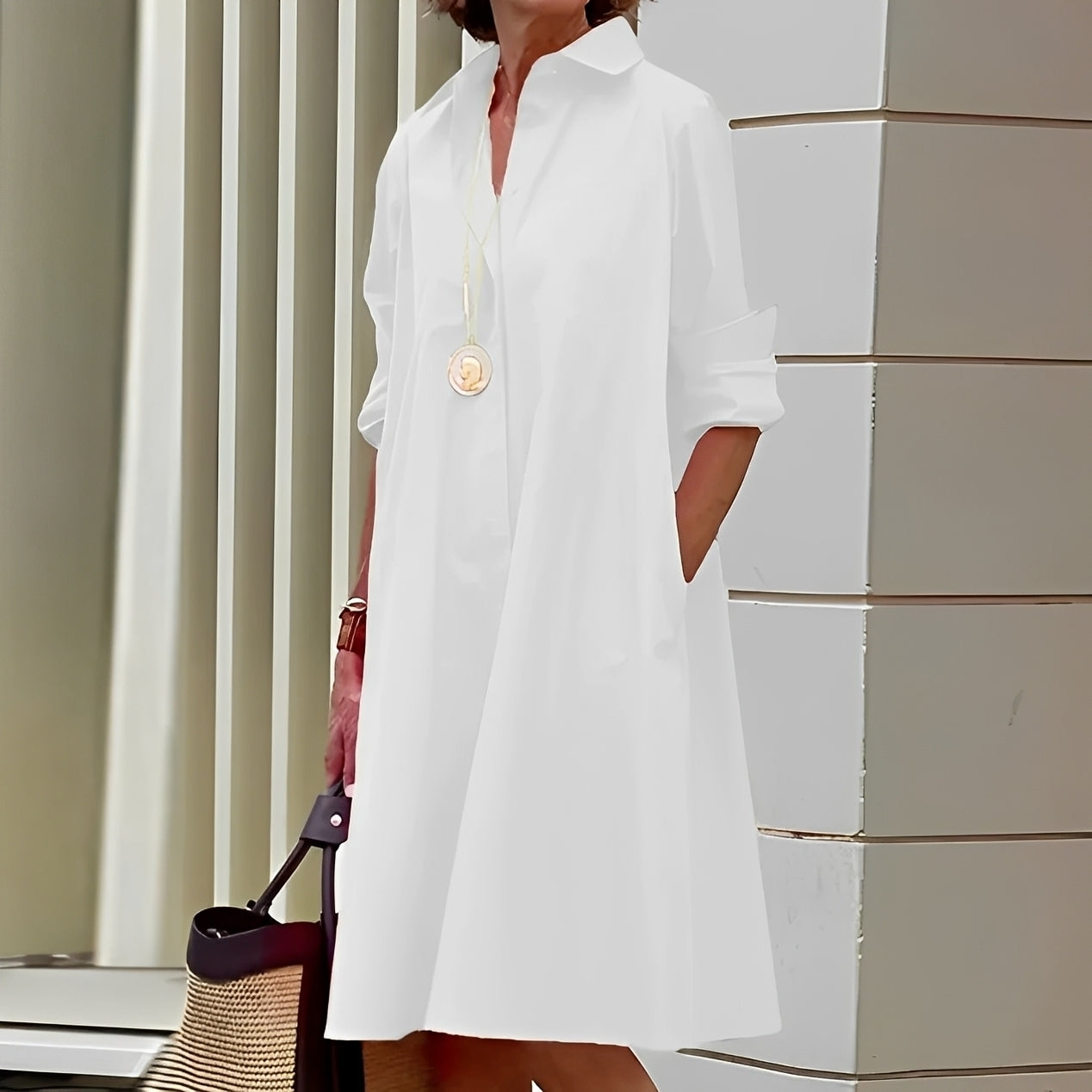 Alissa - Robe midi ample et confortable pour femme