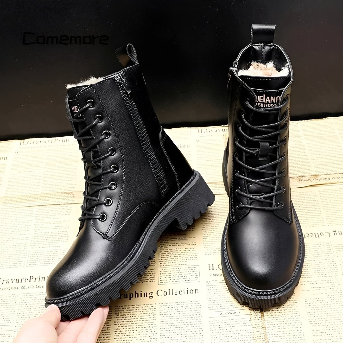Adelpha - Bottes d'hiver noires pour jours froids