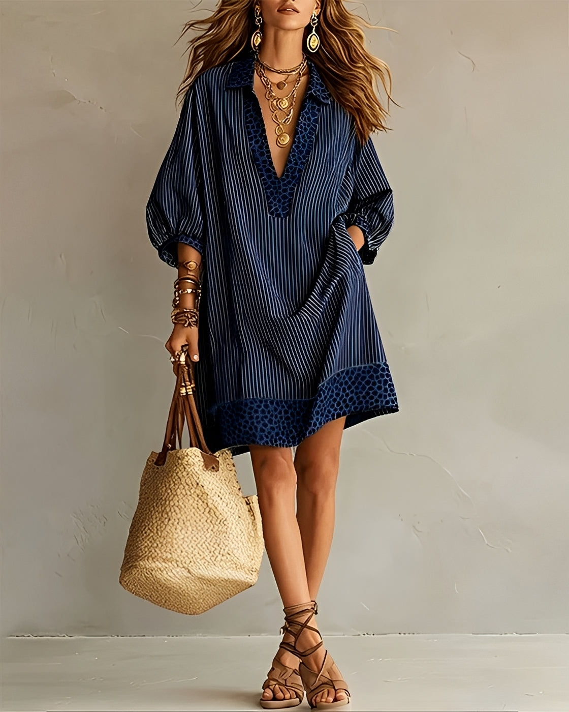 Abbie - Robe à Panneaux Amples Élégante