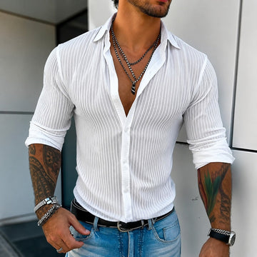 Jonty - Chemise casual à manches longues et à rayures