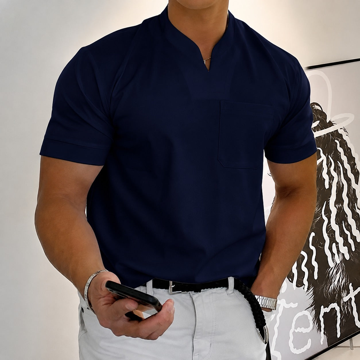 Jason - T-shirt fitness homme à manches courtes