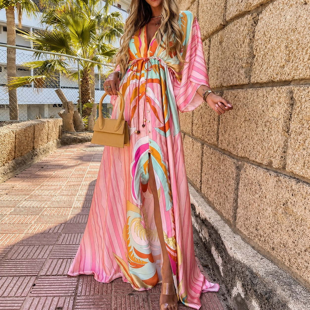 Janice - Robe longue chic et colorée