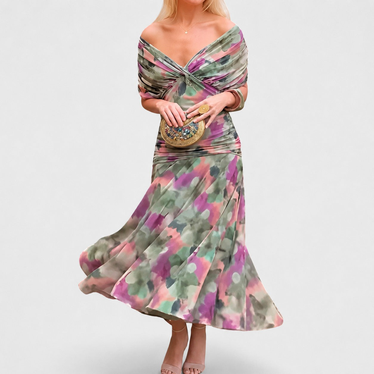 Bernice - Robe Maxi Élégante avec Détails Plissés
