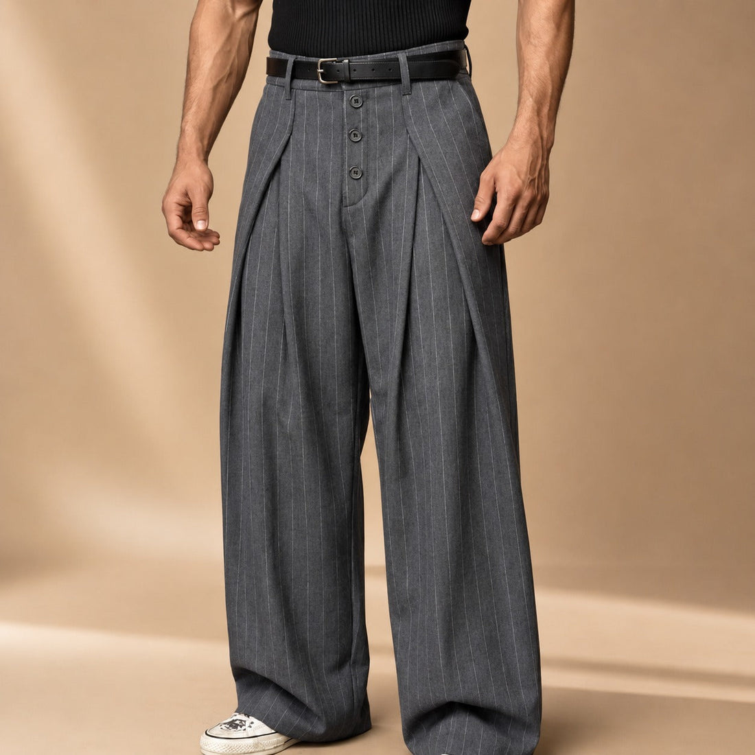 Farhan - Pantalon à Carreaux avec Coupe Large
