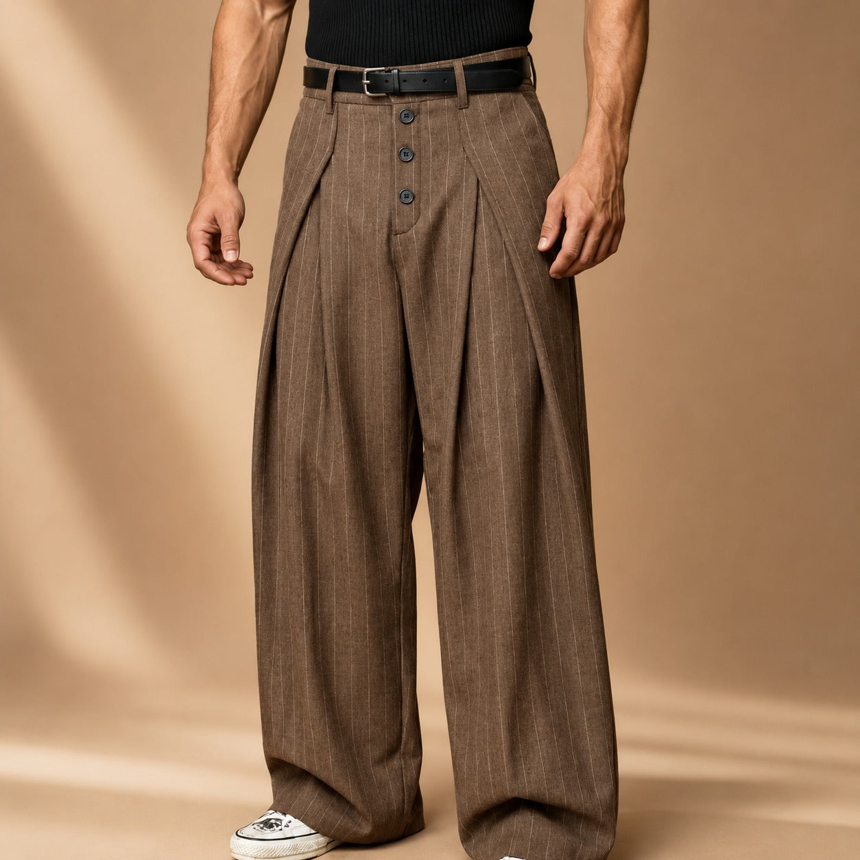 Farhan - Pantalon à Carreaux avec Coupe Large