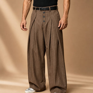 Farhan - Pantalon à Carreaux avec Coupe Large