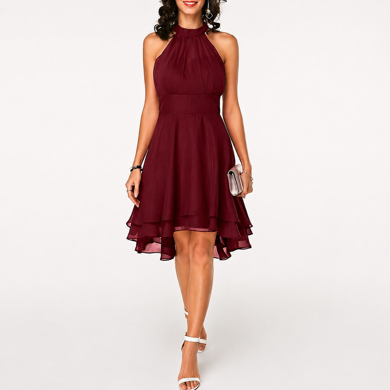 Kristina - Robe Courte Élégante à Col Halter