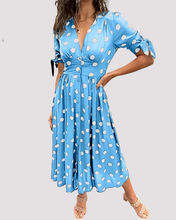 Nicole - Robe à Pois Élégante
