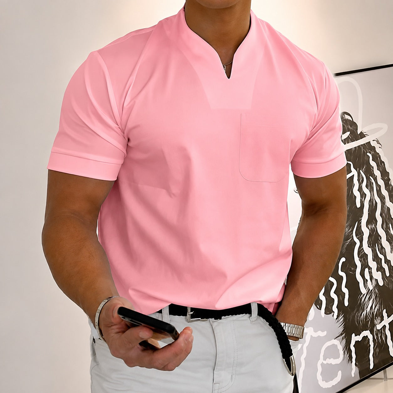 Jason - T-shirt fitness homme à manches courtes