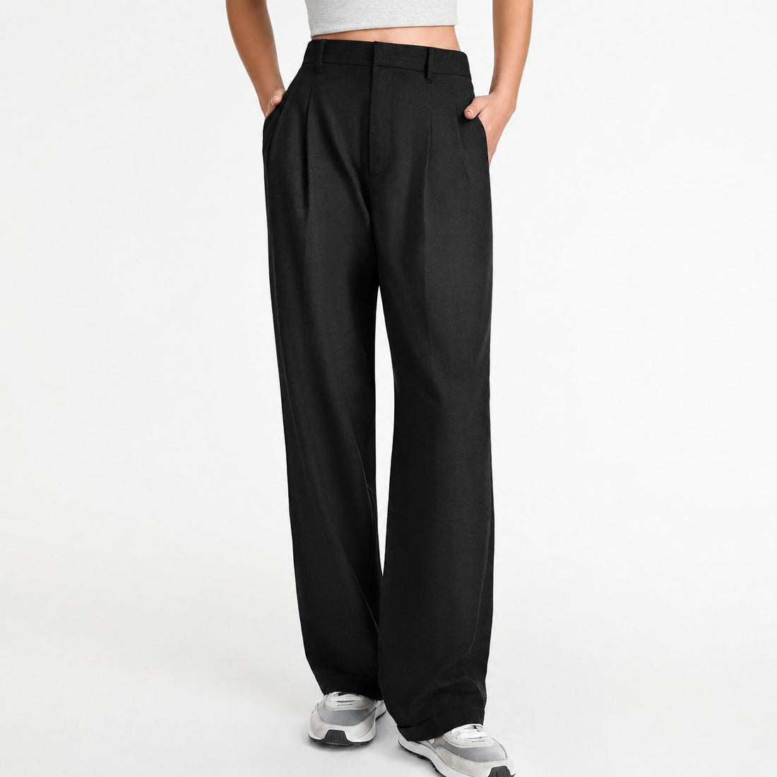 Amira - Pantalon de costume ample à jambes droites