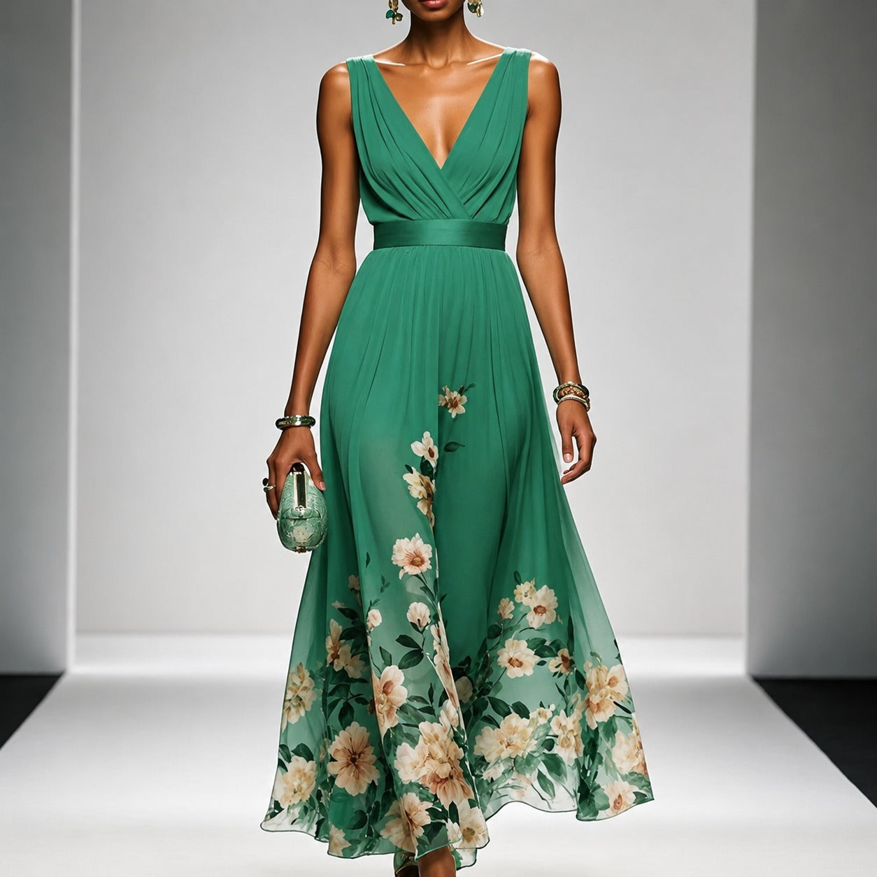 Tanisha - Robe Maxi à Motif Floral
