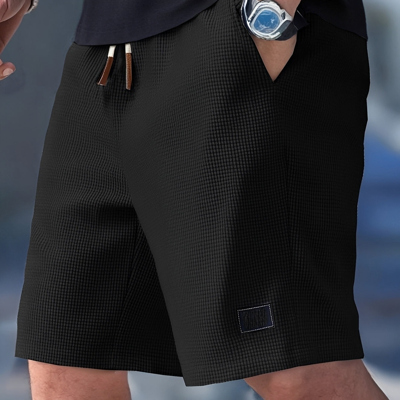 Justin - Shorts décontractés en maille gaufrée