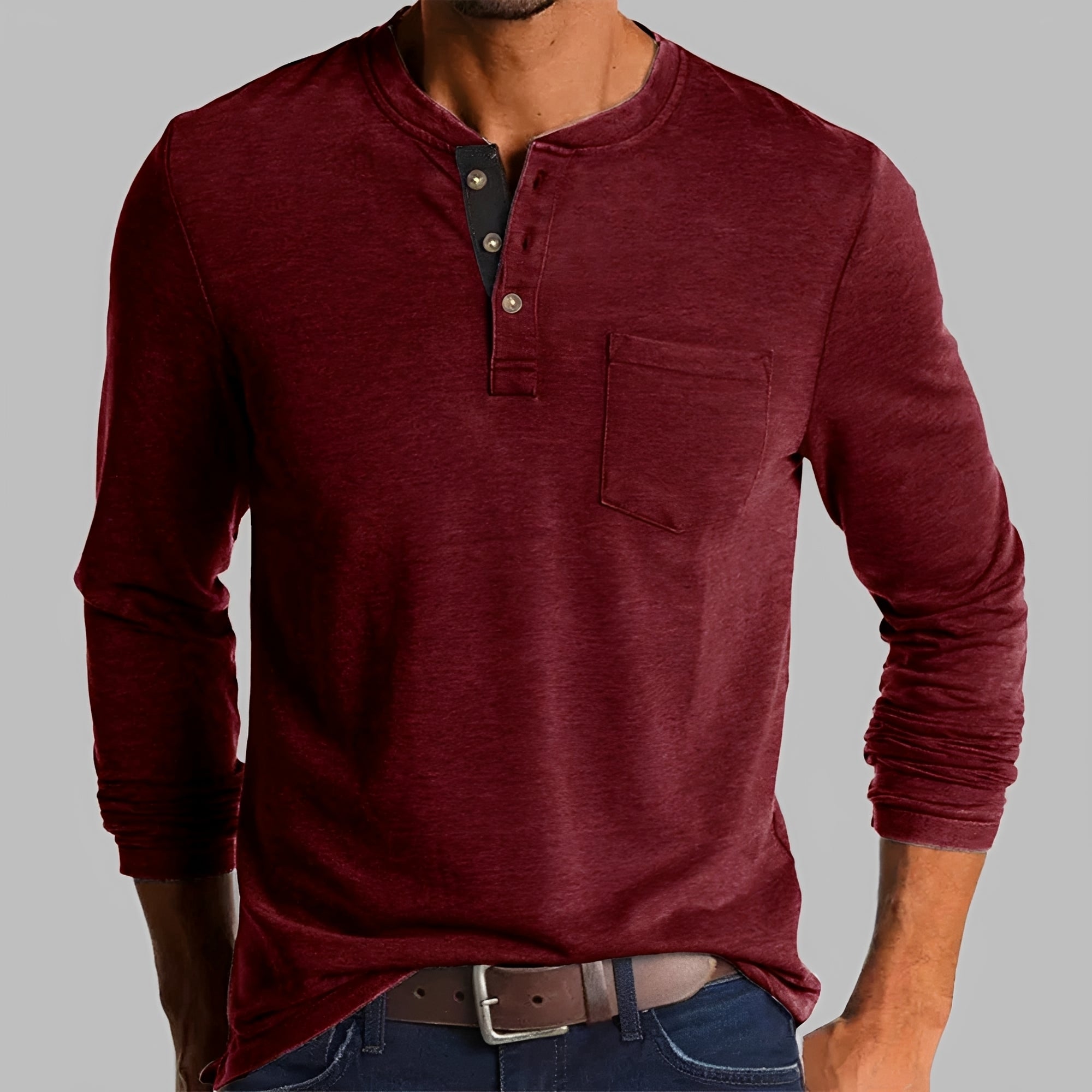 Dalton - Chemise à Manches Longues Henley