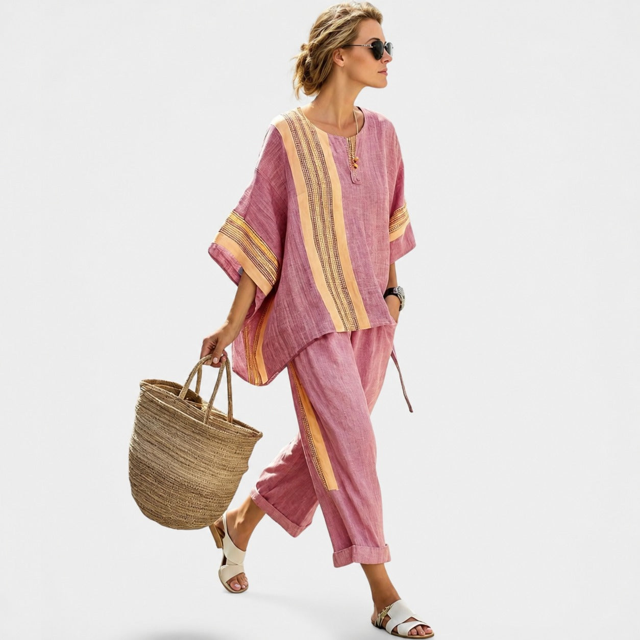 Libbie - Ensemble Tunique Rayée Confort et Pantalon